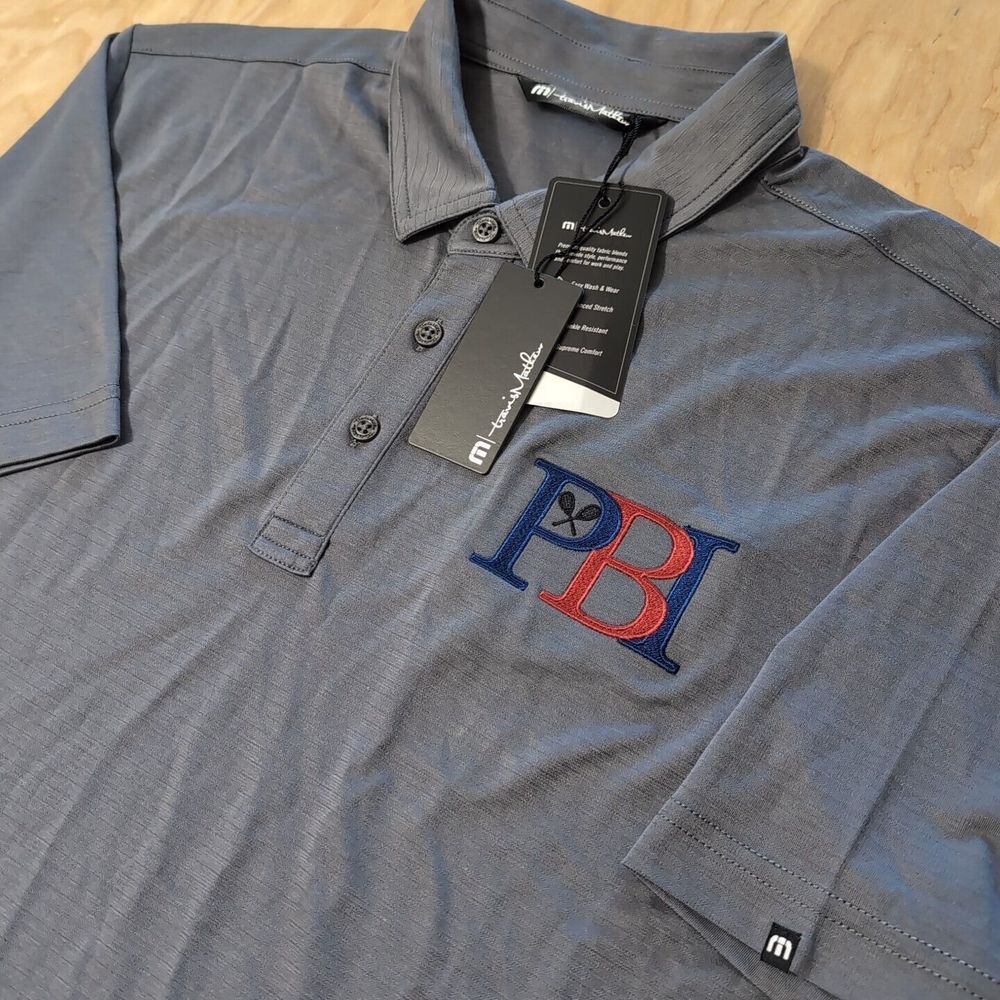 NEW Travis Mathew Polo Shirt‎ Mens XL Bayfront Golf Gray Short Sleeve Stretch